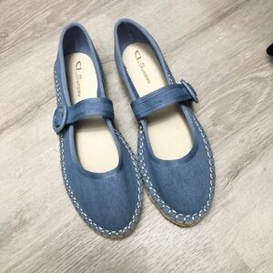 CL by Laundry Women's Blue Mary Jane Flats